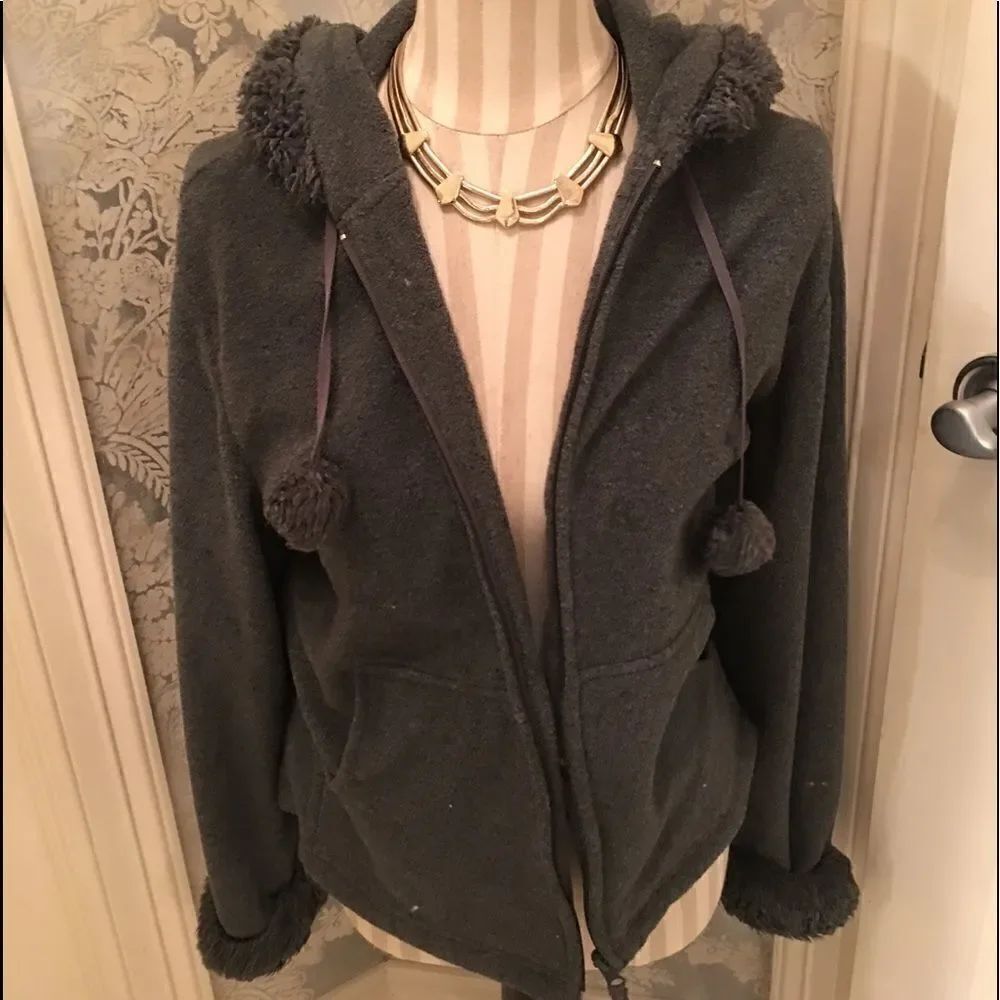 ZIP FRONT Casual Kick Around Pom Hoodie